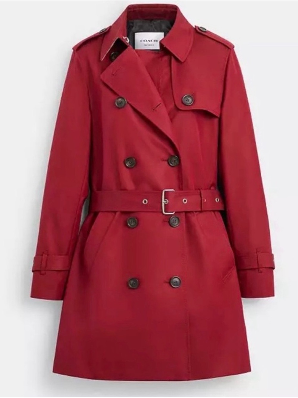 Coach Ruby Red Trench Coat